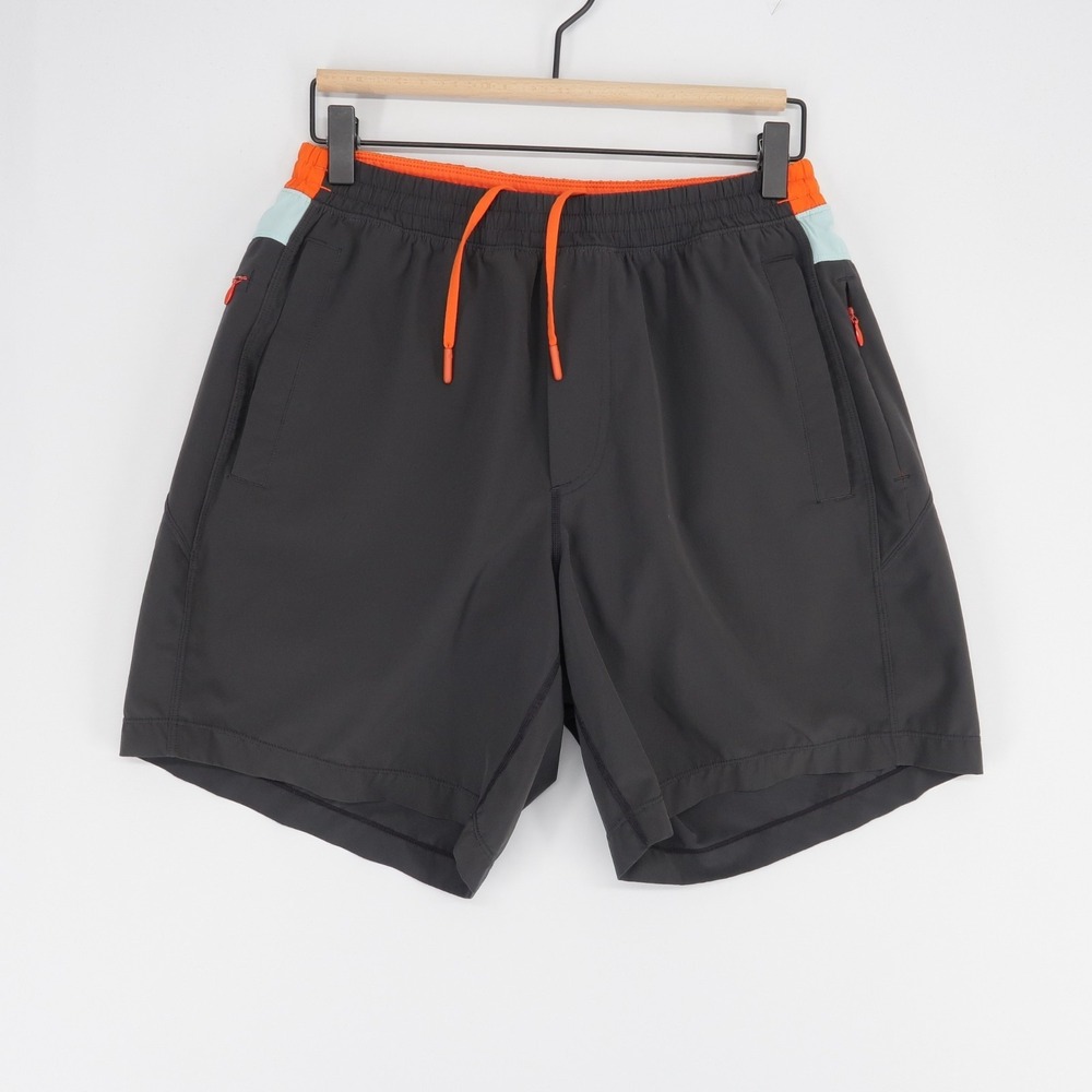 Birddogs Classic Shorts Mens M Gray Built In Liner Elastic Waist Zip Pockets